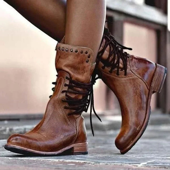 Lacey™ Stylish Leather Boots With Laces