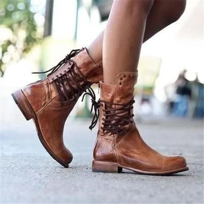 Lacey™ Stylish Leather Boots With Laces