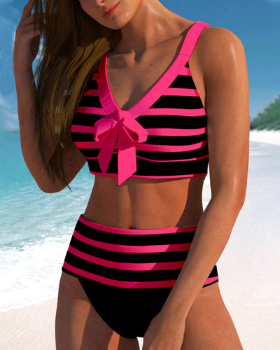 Amahle® | Striped High-Waisted Bikini