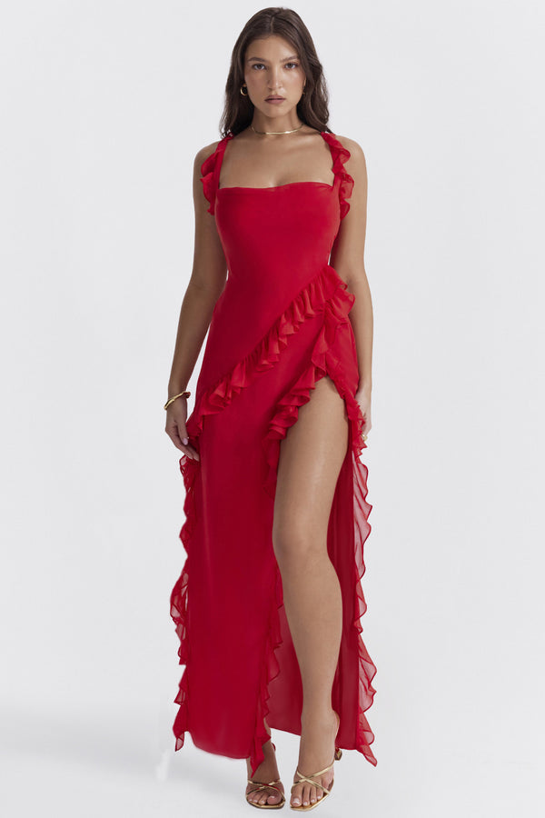 Amira Long Dress – Dark Plum