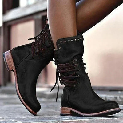 Lacey™ Stylish Leather Boots With Laces