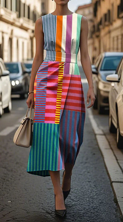 Tania - Sleeveless Printed Dress