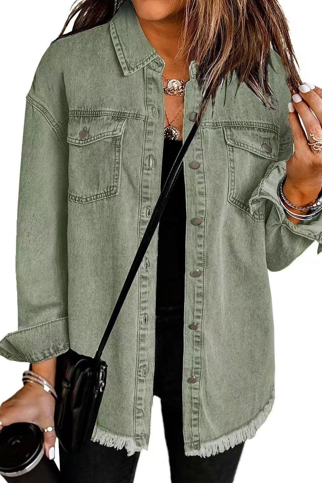 Olive Green - Classic Everyday Denim Jacket