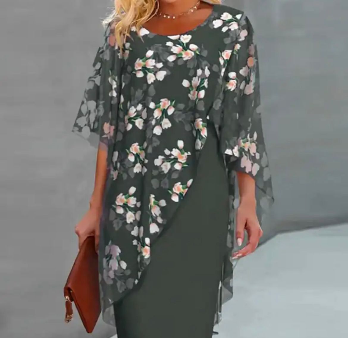 Margie | Floral Sheer Capelet Dress