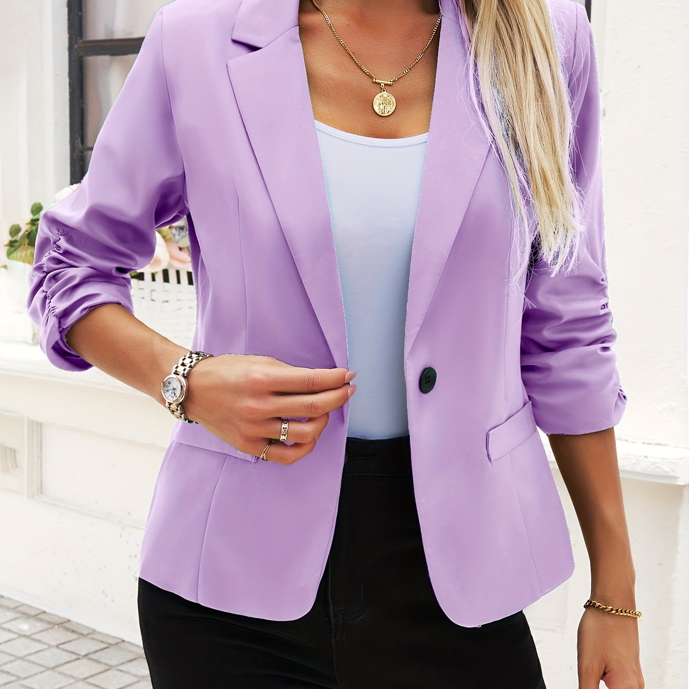 Casual Open-Front Blazer
