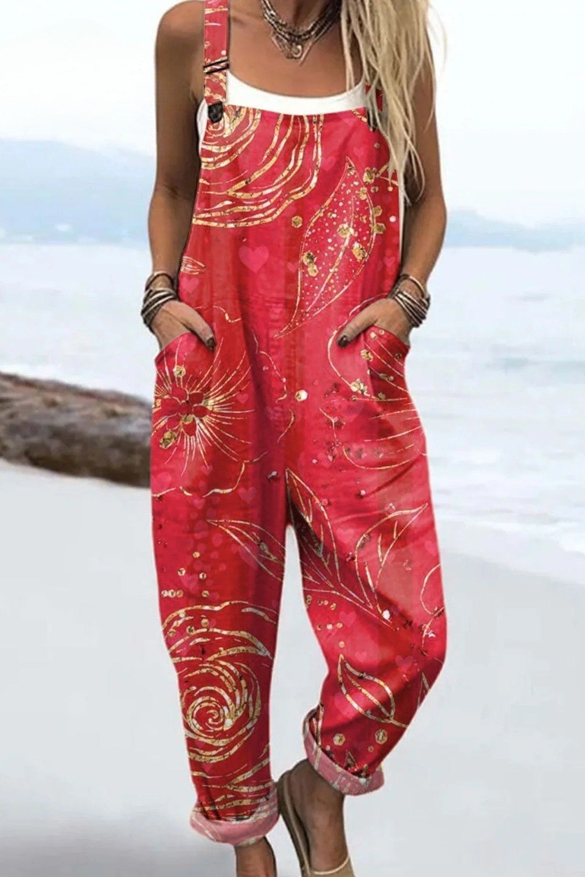 Crimson Swirl Jumpsuit