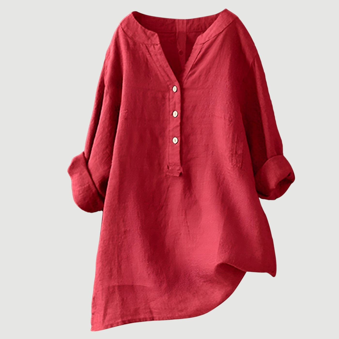 Macey Button-Front Linen Shirt