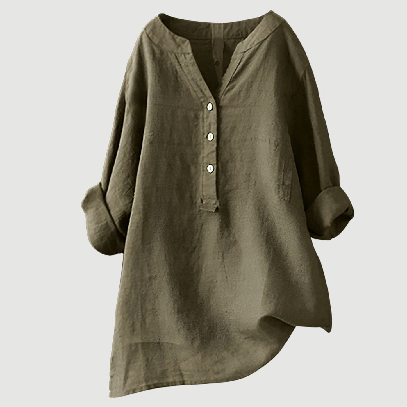 Macey Button-Front Linen Shirt