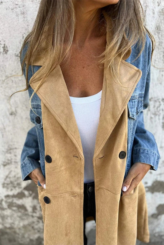 Two-Tone Denim Trench