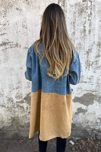 Two-Tone Denim Trench