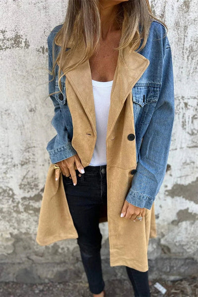 Two-Tone Denim Trench
